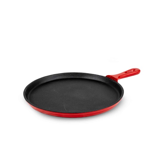 [EC2206-R] Crepiere En Fonte 27Cm Rouge