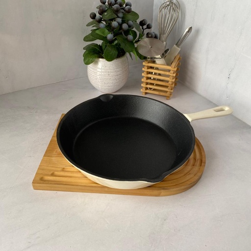 [EC2138C-B] POELE EN FONTE 25.5CM BEIGE