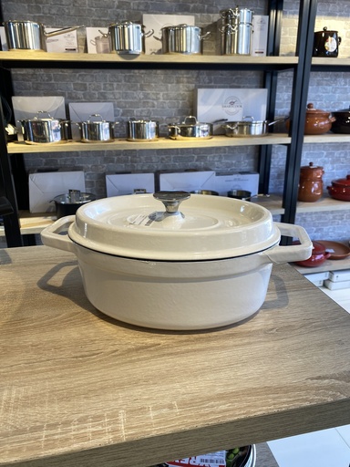 [EC1076-B] Cocotte Ovale Beige 33CM En Fonte