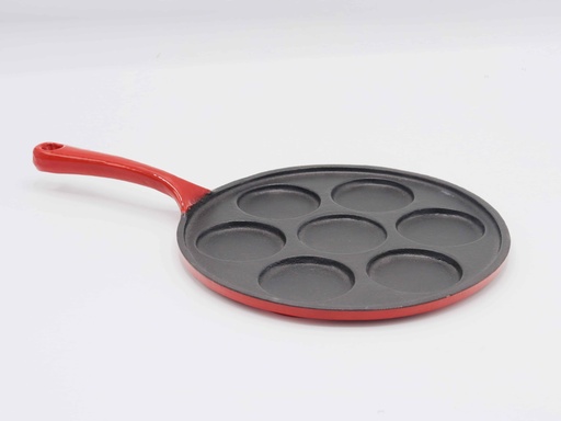 [EC2098-R] Poele A Pancake Rouge 23Cm En Fonte