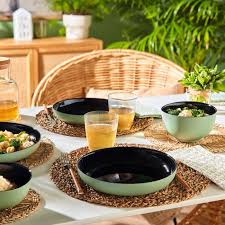 [v2306] Vicky Noir Sauge Assiette 21Cm