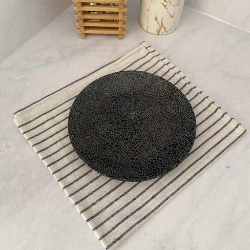 [V0120] Zoe Black Assiette A Dessert 18Cm