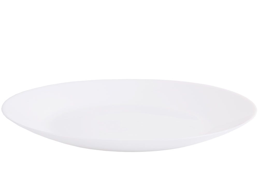 [V0209] Zelie  Blanc Assiette Plate 25 Cm