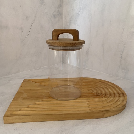[TJ880RD] Bocal En Verre Avec Couvercle A Poignee 880Ml