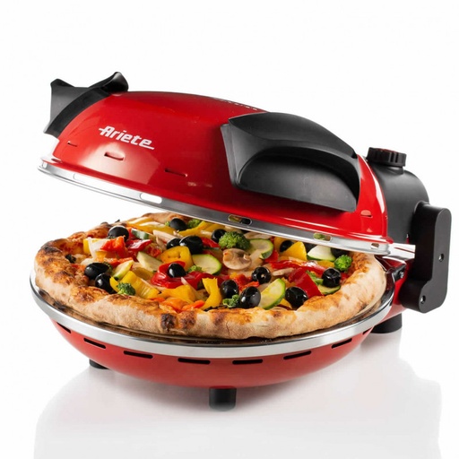 [00C090910AR0] Four électrique à pizza 1200W, diam. 33 cm, 400°,rouge