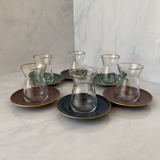 [ELG451] service a the 13.2 cl elegant 6verre 6 sous tasse