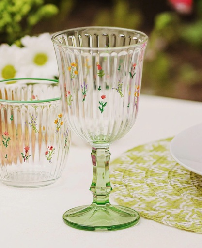 [BTC112/G] Verre A Pied Botanical Vert 24 Cl