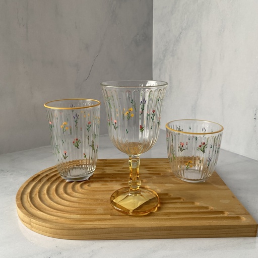 [BTC112/Y] Verre A Pied Botanical Jaune 24 Cl