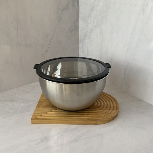 [RS1500RD] Bol à mixer antidérapant en acier inoxydable avec couvercle 1500 ml