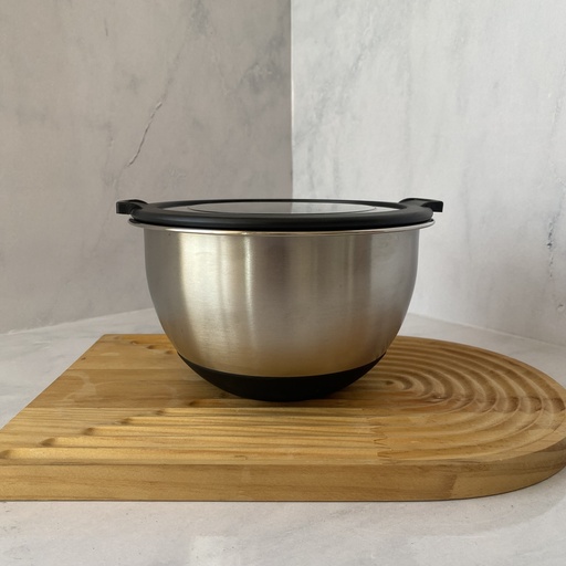 [RS5000RD] Bol à mixer antidérapant en acier inoxydable avec couvercle 5000 ml