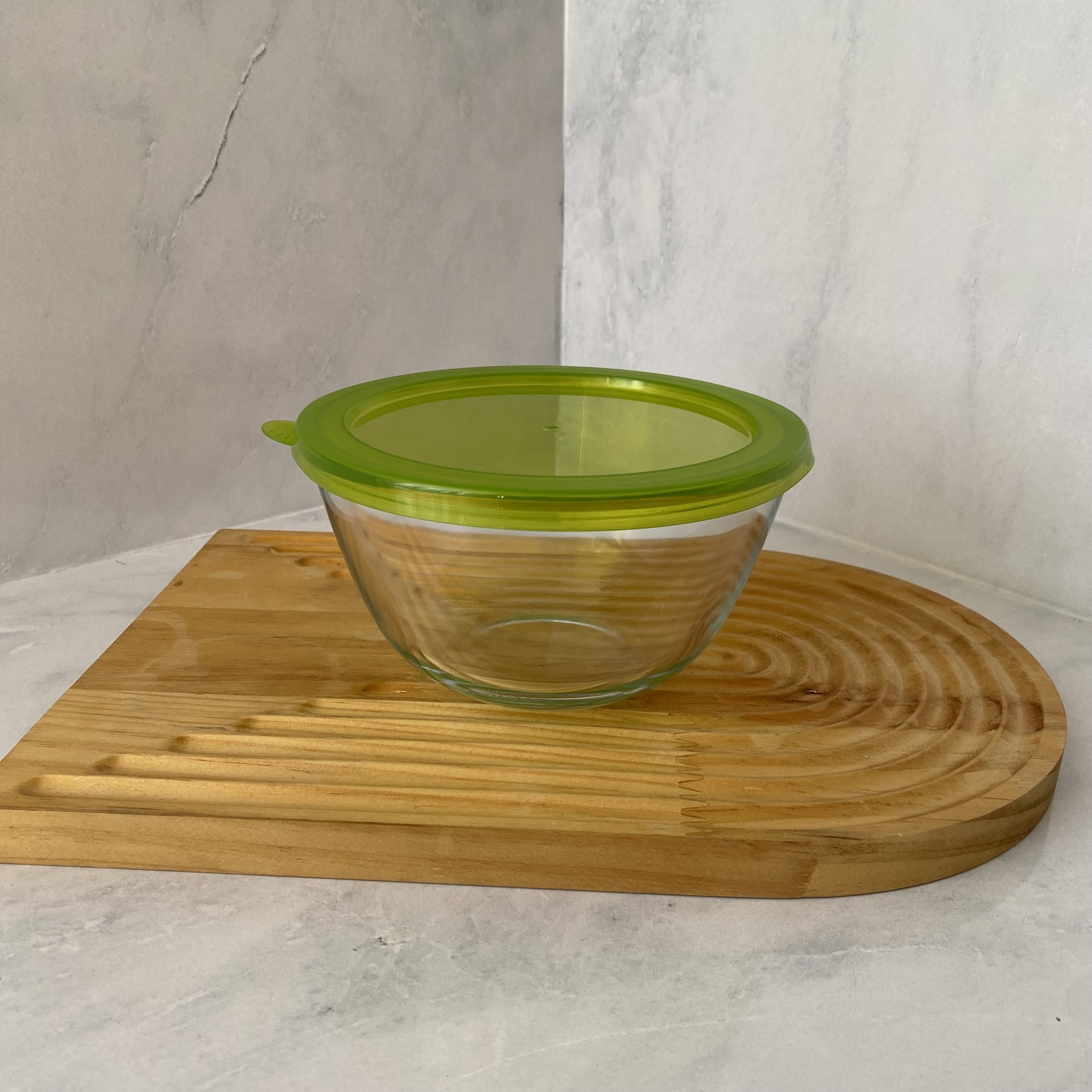 [YSL1.0RD] Bol A mixer en verre avec couvercle 1 L