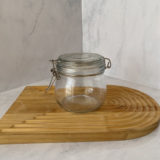 [CW500RD] Bocal En Verre Rond  500 Ml + Couvercle En Verre