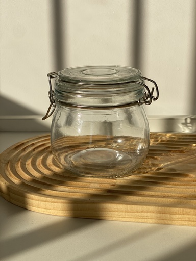 [CW500RD] Bocal En Verre Rond  500 Ml + Couvercle En Verre