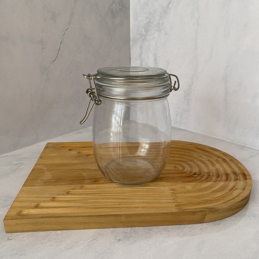 [CW750RD] Bocal En Verre Rond  750 Ml + Couvercle En Verre