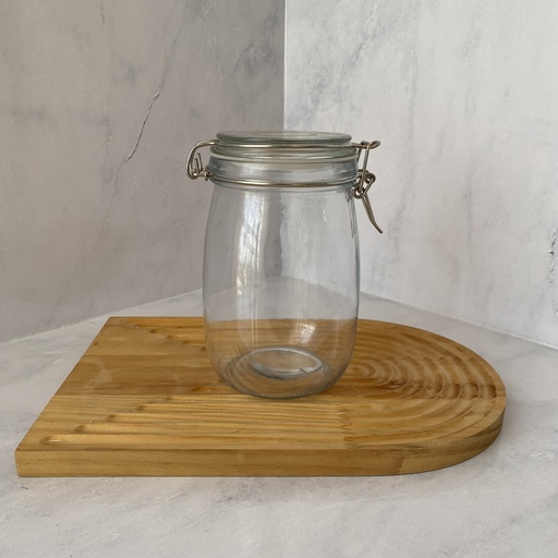 [CW1000RD] Bocal En Verre Rond  1000 Ml + Couvercle En Verre