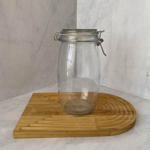 [CW1500RD] Bocal en verre rond 1500 ml + couver en verre