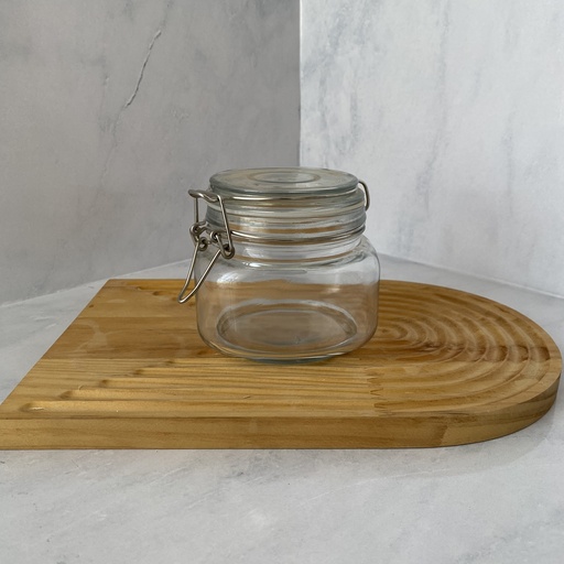 [CW500SQ] Bocal En Verre Carré 500 Ml + Couvercle En Verre