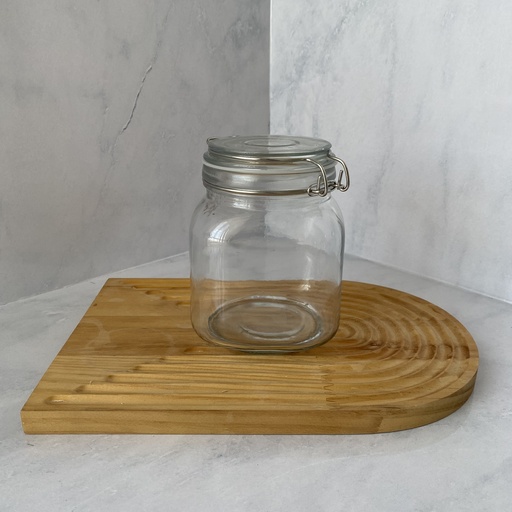 [CW1000SQ] Bocal En Verre Carré 1000 Ml + Couvercle En Verre
