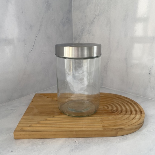 [CWS1200RD] Bocal en verre 1200 ml + couver en acier inoxydable