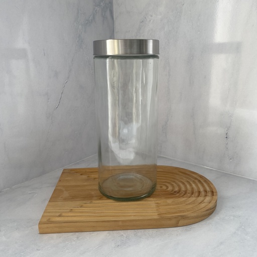 [CWS2000RD] Bocal en verre  2000 ml + couver en acier inoxydable