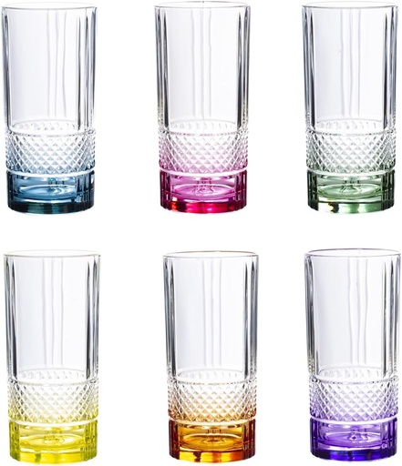 [27626020006] BRILLANTE SET 6 PCS VERRE HB COULEUR 