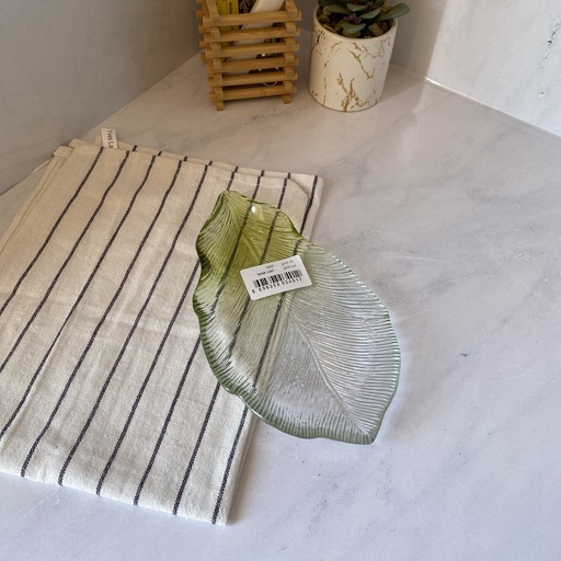 [14057] AK assiette 24 NANA LEAF-  TRANSPARENT GREEN - CLEAR