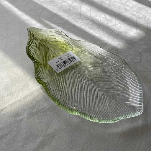 [14057] AK assiette 24 NANA LEAF-  TRANSPARENT GREEN - CLEAR