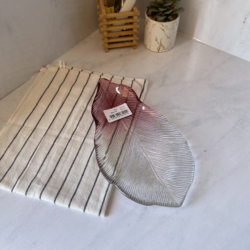 [14058] Nana Leaf Assiette Rose 29Cm