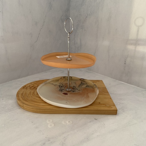 [14182-14183] Istanbul Presentoir A Gateau Saumon Marbre 16-20Cm