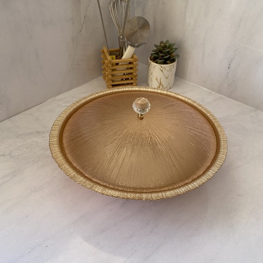 [14396] AK bol 28 REXY-INSIDE CHAMPAGNE  OUTSIDE  SALMON  WITH CHAMPAGNE LID