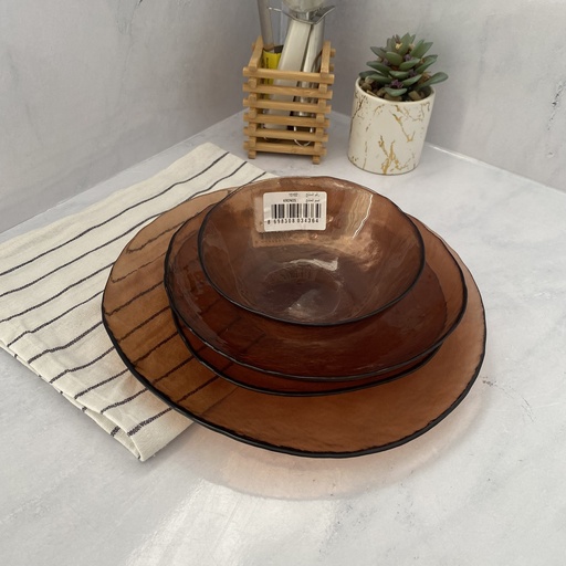 [15104-2] Kronos Assiette Plate Marron 27Cm
