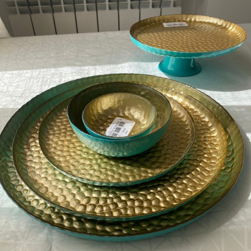 [15537] AK bol 10 SAHRA-INSIDE GOLD - OUTSIDE OPAQUE TURQUOISE