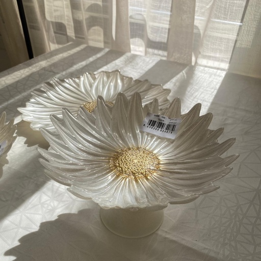 [16493A] AK présentoir à gâteau 21 FLEUR-CENTER GOLD - PEARL WHITE