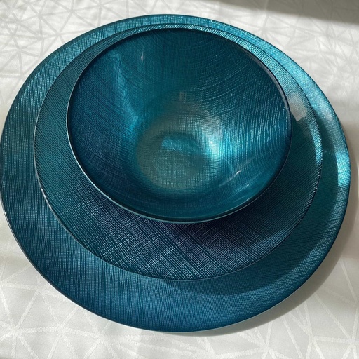 [17857] AK assiette 28 TEXTILE - METALLIC BLUE