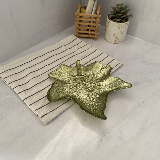 [18529] Grape Line Leaf Assiette Verte 21Cm