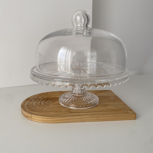 [LN.SKE.028.10.000] 28 x 27,5 cm LINEA Présentoir à gâteaux rond avec couvercle