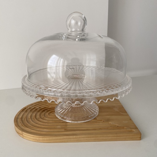 [SN.DMY.031] Damla Assiette A Gateau Ronde Avec Couvercle 28 x 27,5