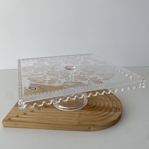 [SN.WHT.301] 28*28*12cm assiette à gâteau carrée a pied