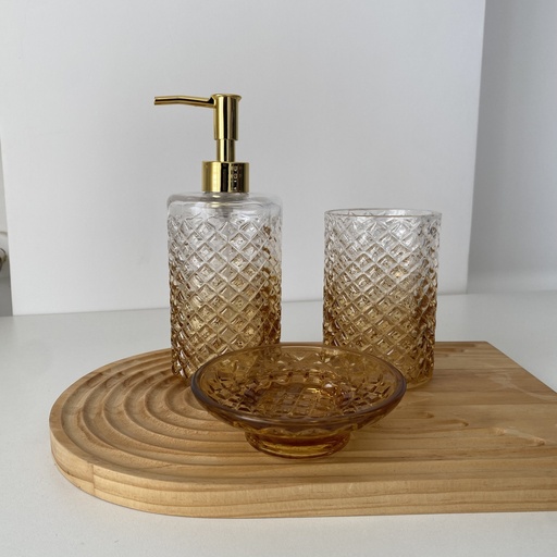 [BY.KFS.002.001] KAFES ENSEMBLE DE SALLE DE BAIN  LOT DE 3 TRANSPARANT