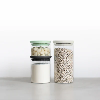 [100550] bocaux en verre empilables Lot de 3 