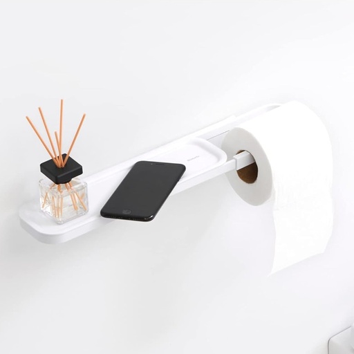 [303142] Porte-rouleau de papier toilette avec étagère 