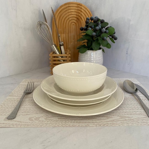 [2150-490E/D] Service A Table 24 Pieces Blanc A Points 