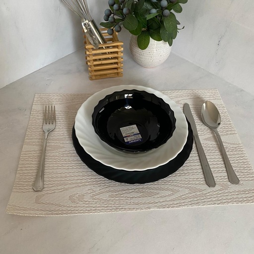 [TR1] Service a Table Trianon 24 Pieces Noir & Blanc
