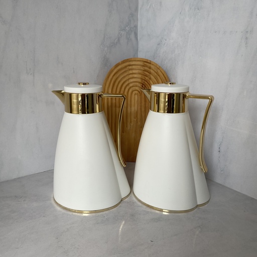 [GH3088-2] Set Thermos 2Pcs Blanc Dore