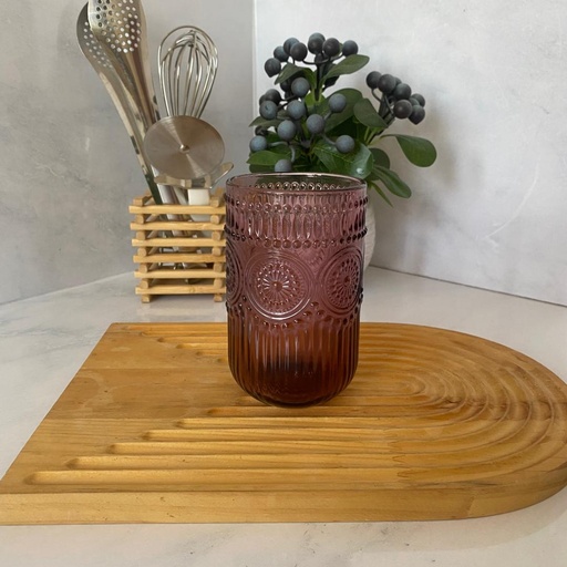 [GR123-P] Sunflower Verre Haut Rose Fonce