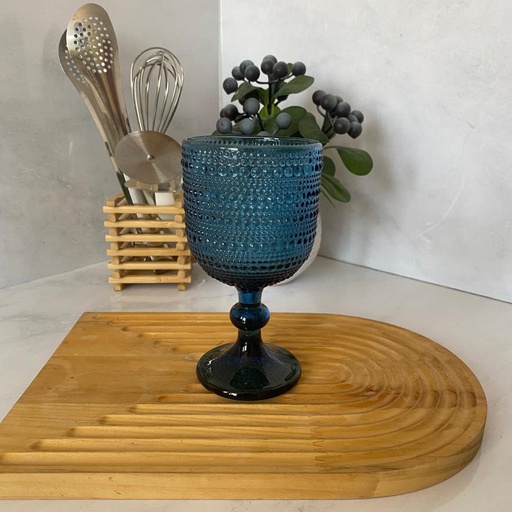 [GR359-B] Verre Embossed  bleu  8,8 × 16,2 cm