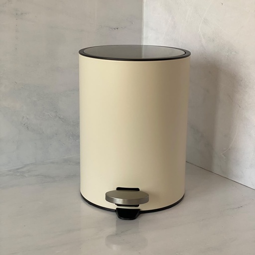 [74691-HF003C] Poubelle à pédale Jobs 3 L avec fermeture amortie-Crème mat